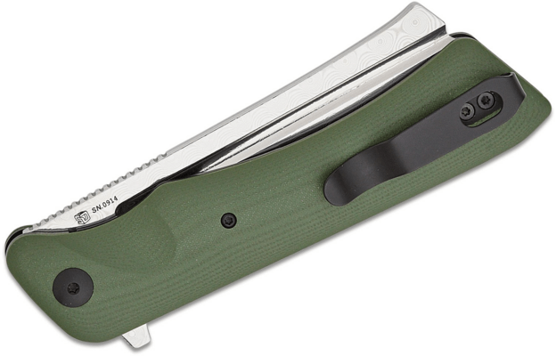 Oknife Freeze 3 Damascus OD Green EDC Knife - KNIFESTOCK