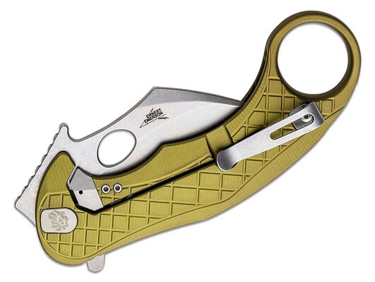Lionsteel Folding knife STONE WASHED MagnaCut blade, GREEN aluminum handle LE1 A GS - KNIFESTOCK
