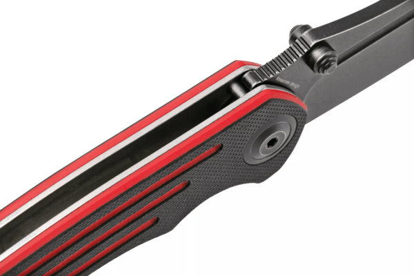 Kansept Pretatout Black TiCn Coated 154CM Black and Red G10 T1032A1 - KNIFESTOCK