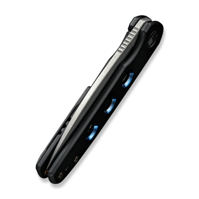 We Knife Shakan Black Titanium Handle With Blue Anodized Holes on Presentation Handle WE20052B-1 - KNIFESTOCK
