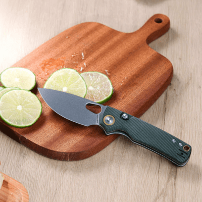 Vosteed Porcupine 14C28N Stonewash Green Micarta A2603 - KNIFESTOCK