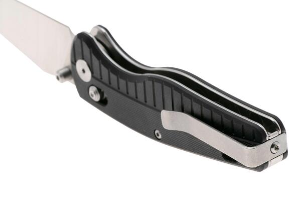 QPS Reptile 14C28N, Stonewash-Satin, Griff: Schwarzes G10 QS165-C1 - KNIFESTOCK