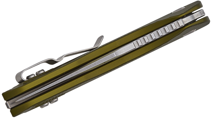 Microtech Stitch - RAM-LOK™ S/E Fluted OD Green Stonewash Partial Serrated 169RL-11FLOD - KNIFESTOCK