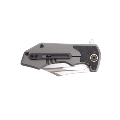DC BLADES CETO Belt Satin, Gold Pivot, Black Micarta Inlay - KNIFESTOCK