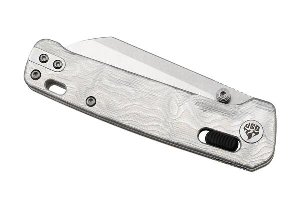 QPS Penguin Glyde 14C28N, finitura a due toni stonewash - satinata, Manico: G10 con alluminio - KNIFESTOCK