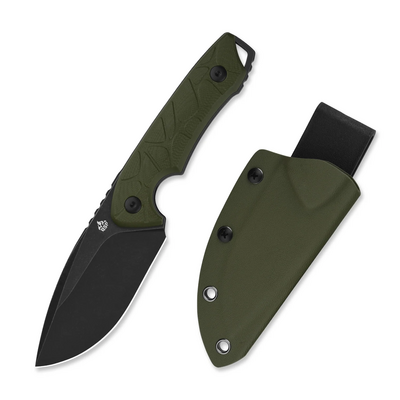 QSP Knife Tiny TOT 10Cr15MoV, black stonewash,  OD green G10 QS169-B2 - KNIFESTOCK
