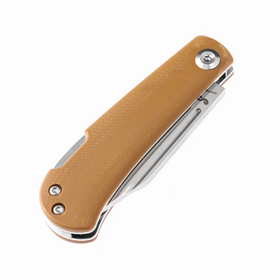 Kansept Wedge (Back Lock) 154CM Yellowish-Brown G10 T2026B9 - KNIFESTOCK