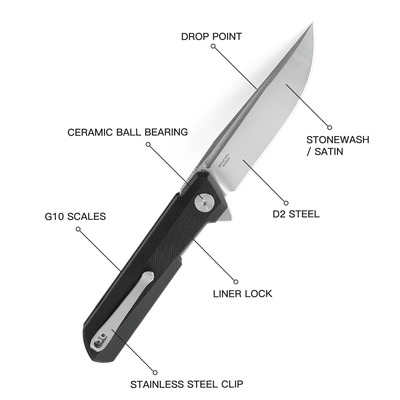 BESTECHMAN DUNDEE D2 Black BMK01A - KNIFESTOCK