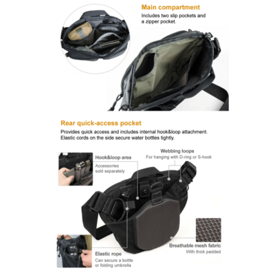 Magforce Aries Cross Body Bag - 500D Black #A0497B - KNIFESTOCK