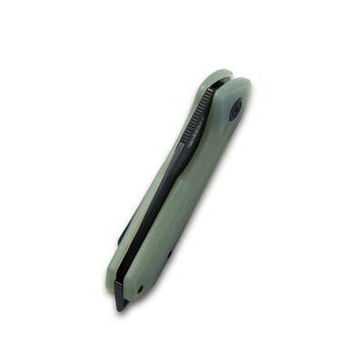 KUBEY Campe Nest Liner Lock EDC Flipper Knife Jade G10 Handle KU203I - KNIFESTOCK