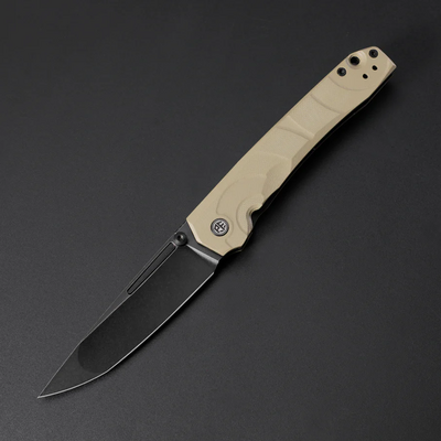 Petrified Fish PFP11 Ripple 14C28N PVD Stonewashed Khaki G10 PFP11KADW - KNIFESTOCK
