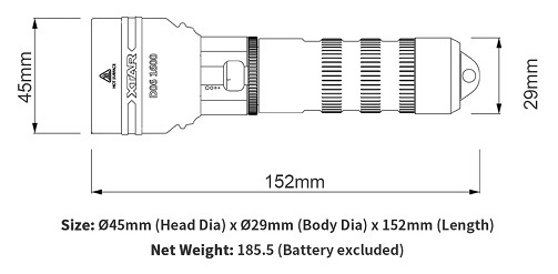 XTAR D06-1600 Duikzaklamp 1600lm - KNIFESTOCK
