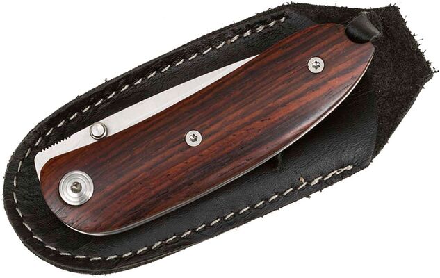 Lionsteel MINI full Santos wood handle, D2 blade, with sheath 8210 ST - KNIFESTOCK