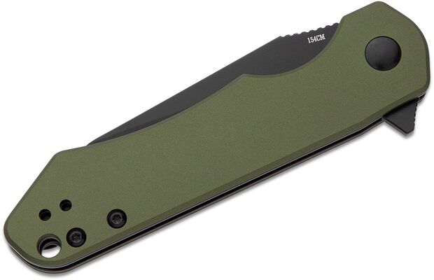 Oknife 154CM, aluminiu, verde OD Freeze (mâner din aluminiu verde OD) cuțit de închidere 8,4 cm - KNIFESTOCK