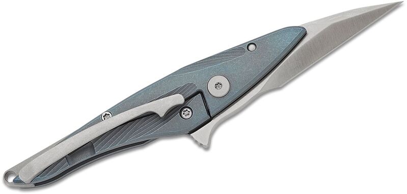 Petrified Fish PFE10 Hummingbird Satin M390 Blue Titanium PFE10BS - KNIFESTOCK