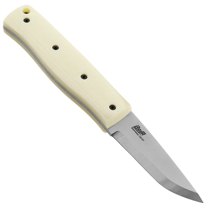 Brisa PK70Fx - Ivory micarta 12C27 Scandi Sheath Bobtail 80 Leather BR-462-66679-1550 - KNIFESTOCK