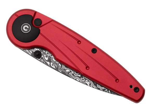 Civivi Starflare Red Aluminum HandleDamascus BladeButton Lock C23052-DS1 - KNIFESTOCK