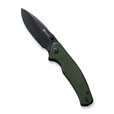 SENCUT Slashkin Green Canvas Micarta Handle Black D2 Blade S20066-3 - KNIFESTOCK