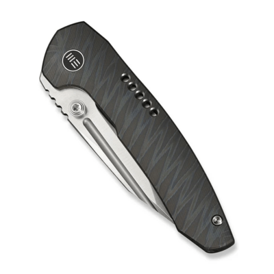 WE Knife Micro Trogon Tiger Stripe Pattern Flamed Titanium HandleSatin Finished Bohler M390 Blade - KNIFESTOCK