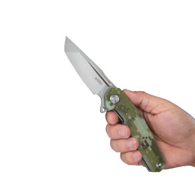 KUBEY Carve Liner Lock Folding Knife Camo G10 Handle KB237H - KNIFESTOCK