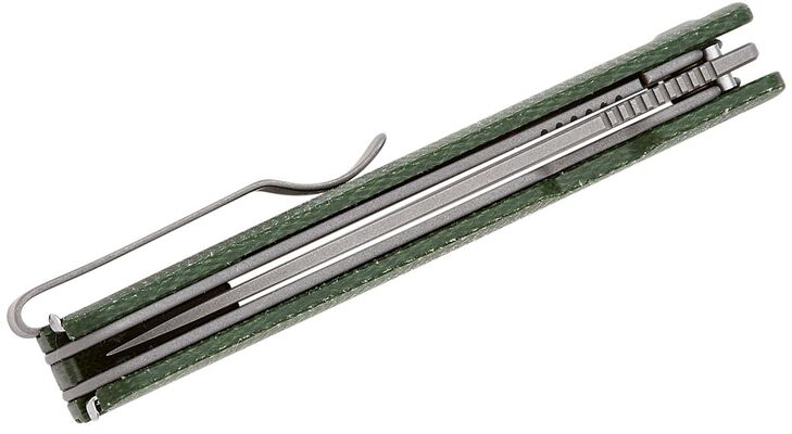 CIVIVI Green Canvas Micarta Handle Includes 1PC Steel Tweezers &amp; Toothpick In The Handle Gray Stonew - KNIFESTOCK