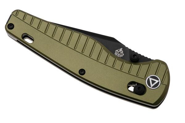 QPS Reptile 14C28N, nero, Manico: alluminio verde OD QS165-B2 - KNIFESTOCK