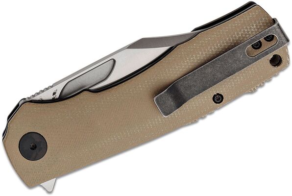 Petrified Fish PFP03 Victor Satin K110 khaki Micarta PFP03KMS - KNIFESTOCK