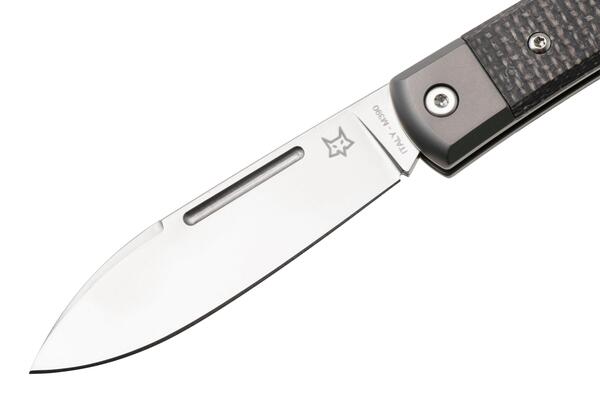 Fox Knives Gunstock Folding Knife M390 Satin Blade, Micarta Bison Yuta Handle FX-558 BI - KNIFESTOCK