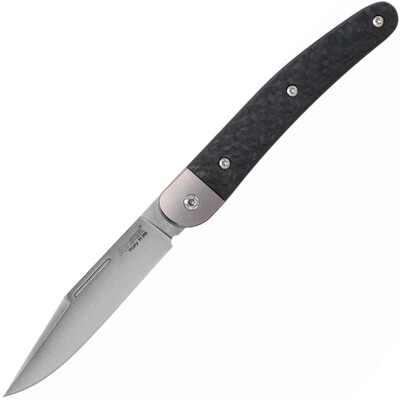 Lionsteel M390 Clip blade, Carbon Fiber Handle, Titanium Bolster &amp; liners JK1 CF - KNIFESTOCK