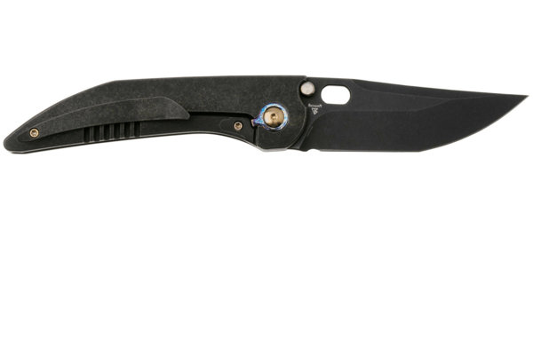 We Knife AttorBlack Titanium Integral Handle With Golden Titanium InlayBlack St - KNIFESTOCK