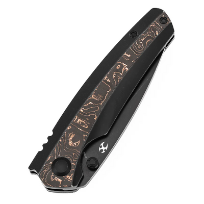 Kansept Raven Blackwash CPM 20CV,Blackwash Ti,Copper CF K2109A3 - KNIFESTOCK