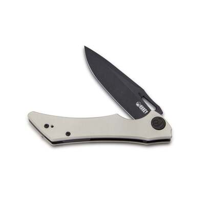 Kubey Raven Liner Lock Flipper Knife Ivory G10 Handle KB245F - KNIFESTOCK