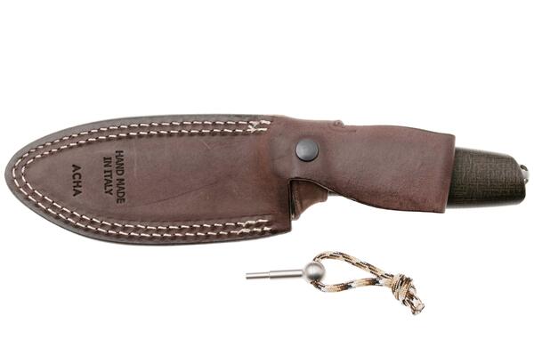 Lion Steel Feststehendes Messer M390 Klinge, GRÜNES Burlap, Ti-Parierstange, Lederscheide AH BLG - KNIFESTOCK