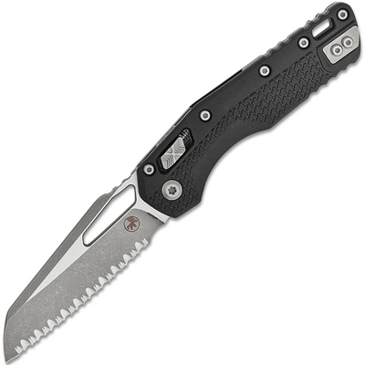 Microtech MSI® S/E Tri-Grip Injection Molded Black Apoc Full Serrate 210T-12APPM - KNIFESTOCK