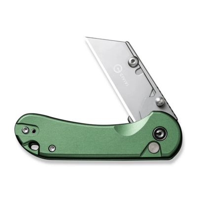 CIVIVI Elementum Utility Green Aluminum Handle Stonewashed S/S Blade Holder Plain - KNIFESTOCK