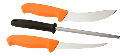 Set de vânătoare Morakniv - portocaliu (2 cuțite + oțel ascuțit) 12098 - KNIFESTOCK