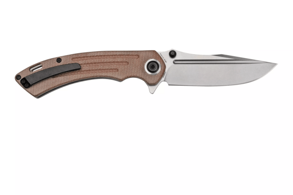 Kansept Pretatout Stonewashed 154CM Brown Micarta T1032A3 - KNIFESTOCK