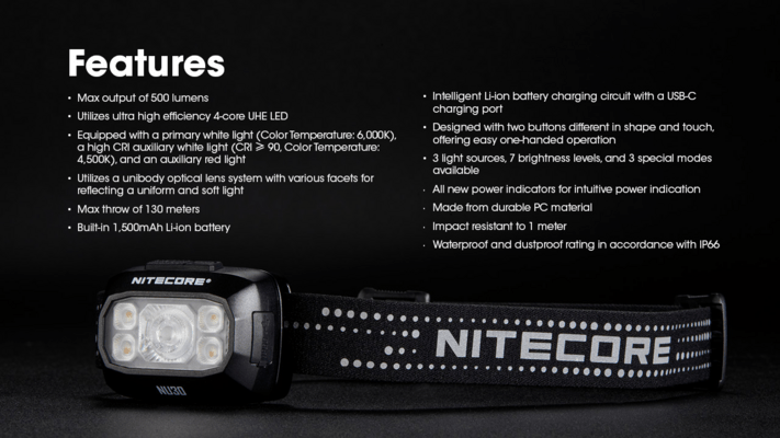 Nitecore čelovka NU30 - KNIFESTOCK