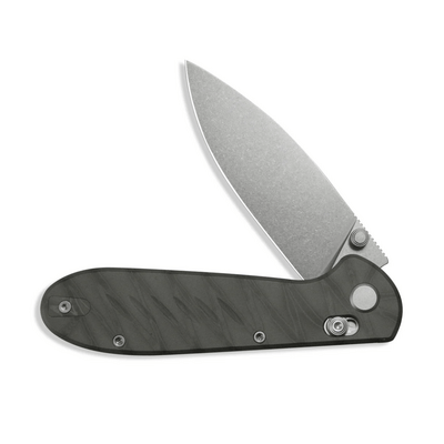 GEO Knife Frost SW M390 Blade Tiger Stripe Pattern Flamed Ti - KNIFESTOCK