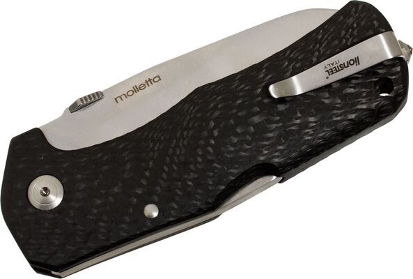 Lionsteel Solid LockBack Carbon Fiber handle Sleipner SATIN, IKBS TM1 CS - KNIFESTOCK