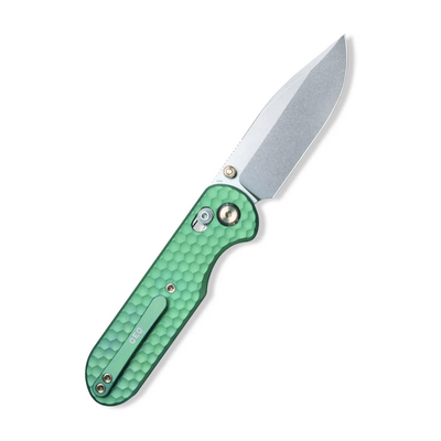 GEO Knife Ethereal Cutter SW M390 Blade SWGreen Ti - KNIFESTOCK
