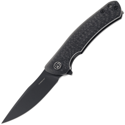 Petrified Fish PF949X Warrior Black Stonewashed K110 Carbon Fiber PF949XCDW - KNIFESTOCK