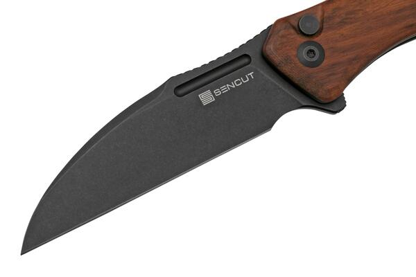 SENCUT Watauga Cuibourtia Wood Handle Black Stonewashed D2 Blade S21011-4 - KNIFESTOCK