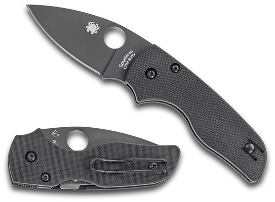 Spyderco Lil&#039; Native G-10 Black Black Blade/Compression Lock C230GPBBK - KNIFESTOCK