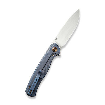 WE Seer Knife Blue Titanium Handle Hand Rubbed Silver CPM-20CV Blade Limited Edition 610 Pcs WE20015 - KNIFESTOCK