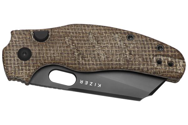 Kizer C01C 2.9 BS ELMAX, Matt DLC Ultra, Norplex UltreX™ Micarta Ki3488.29BSA2 - KNIFESTOCK