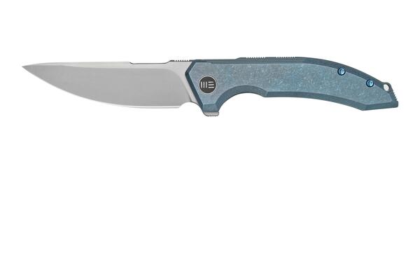 WE Quixotic Blue Titanium Handle Silver Bead Blasted CPM 20CV Blade WE21016-3 - KNIFESTOCK