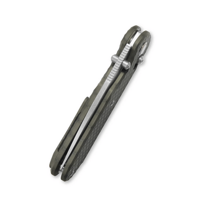 GEO Knife Ethereal Cutter SW M390 Blade Tiger Stripe Pattern Flamed Ti - KNIFESTOCK