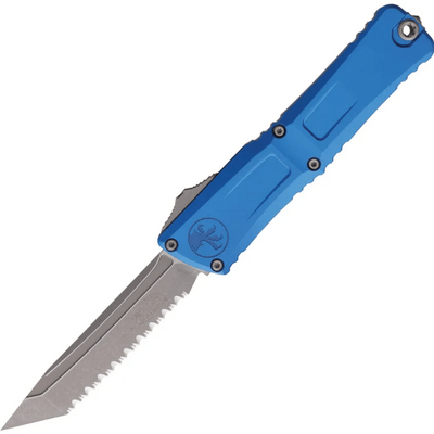 Microtech COMBAT TROODON T/E APOCALYPTIC SERRATE BLUE 1144-12APBL - KNIFESTOCK