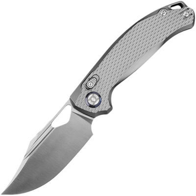 Kunwu Django XL Satin ELMAX Titanium Satin Diamond Texture handle X707XLT-1A - KNIFESTOCK